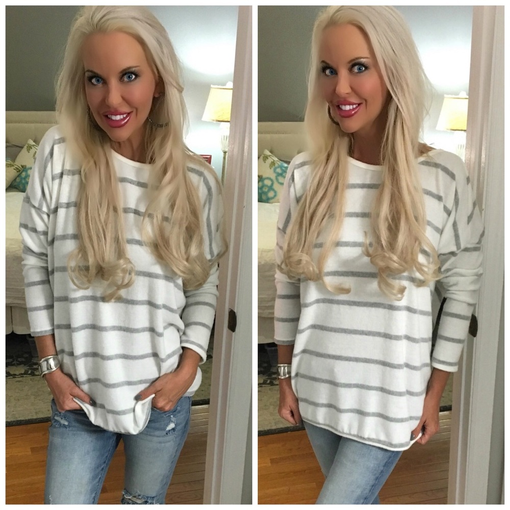 🛍 LAST 1! 💕Twisted Open Back Striped Top! - Picture 3 of 5